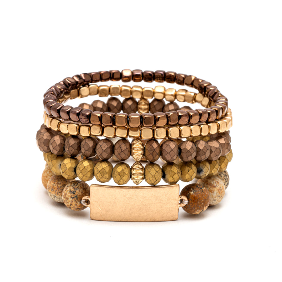 Multi Stone Stretch Bracelet