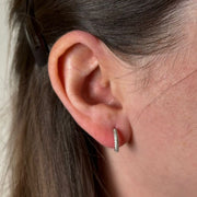 Pave CZ Huggie Hoop Earring