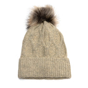 Hexagon Knit Pom Pom Hat