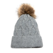 Hexagon Knit Pom Pom Hat