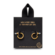 Pave CZ Huggie Hoop Earring