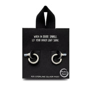 Pave CZ Huggie Hoop Earring