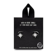 Pave CZ North Star Post Earring