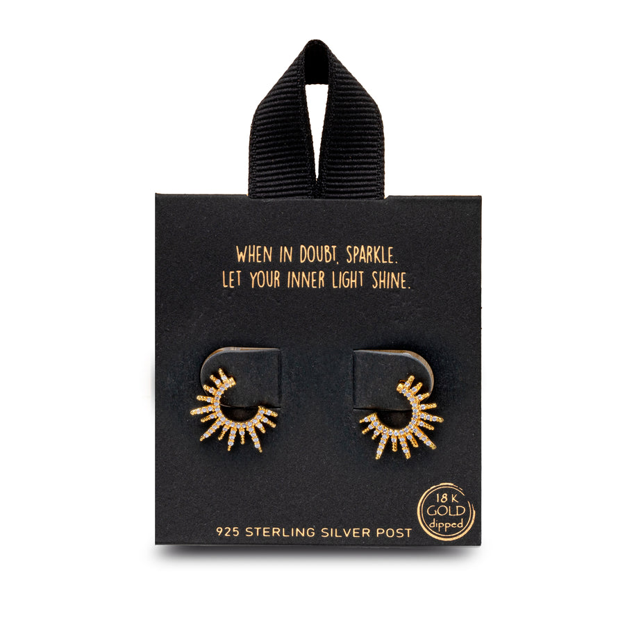 Pave CZ Starburst Post Earring