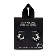 Pave CZ Starburst Post Earring