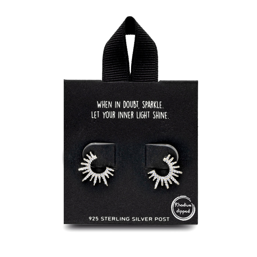 Pave CZ Starburst Post Earring