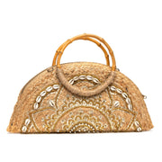 Natural Half Moon Crossbody Jute Bag