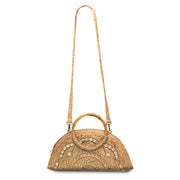 Natural Half Moon Crossbody Jute Bag