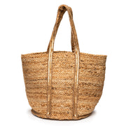 Natural Jute Tote Bag Embroidered Strap