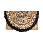 Kemala Black Fringe Clutch Bag