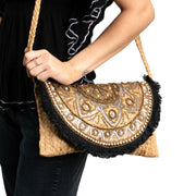 Kemala Black Fringe Clutch Bag
