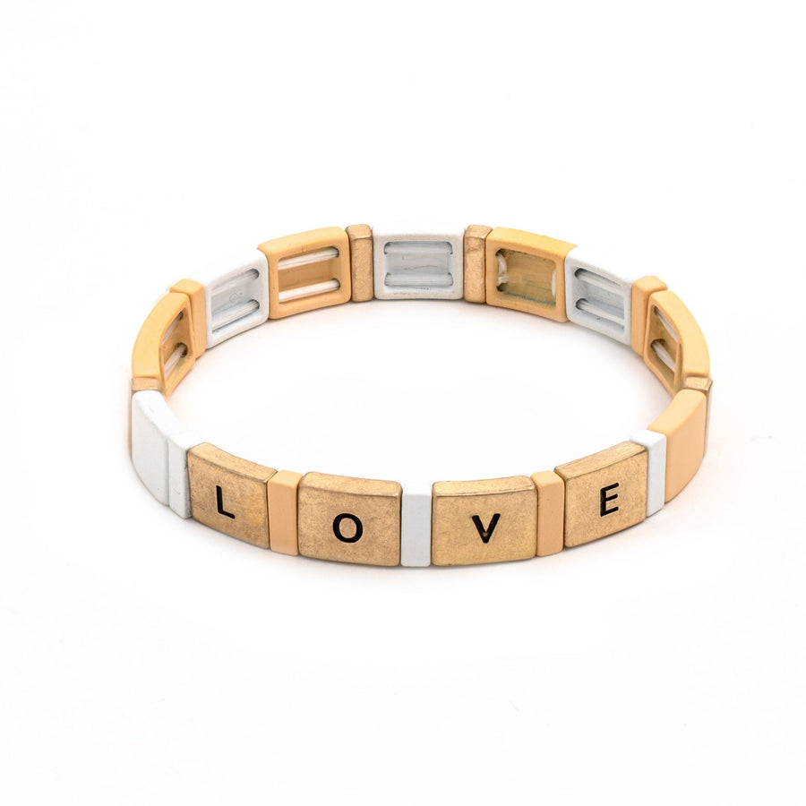 Love Block Stretch Bracelet