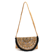 Kemala Black Fringe Clutch Bag