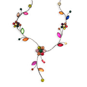 Boho Glass Flower Necklace