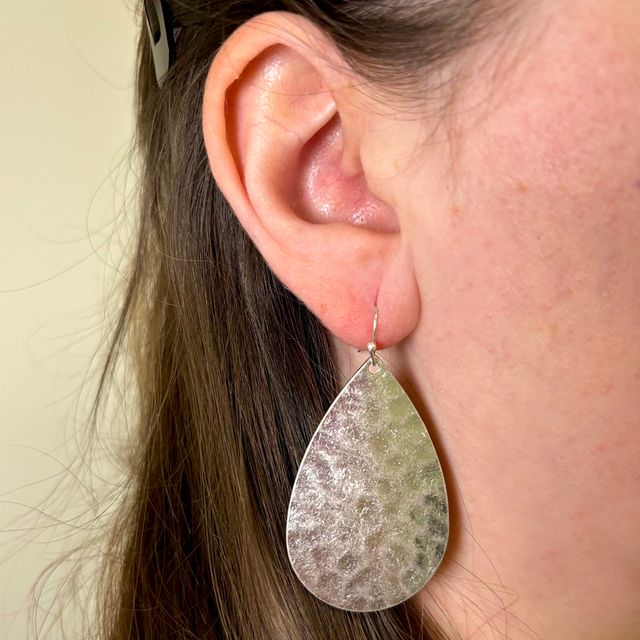 Hammered Teardrop Earring