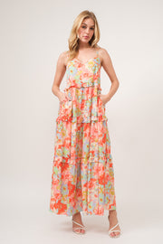 Floral Ruffled Tiered Maxi Cami Dress