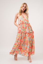 Floral Ruffled Tiered Maxi Cami Dress